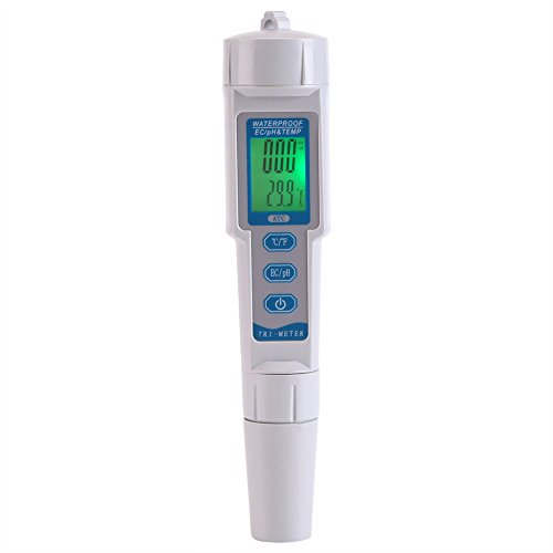 3 in 1 Digital PH Meter EC Meter & Temperatur Meter 0,01 PH Hohe Genauigkeit Wasserqualität Tester für Haushalt Trinken Pool und Aquarium