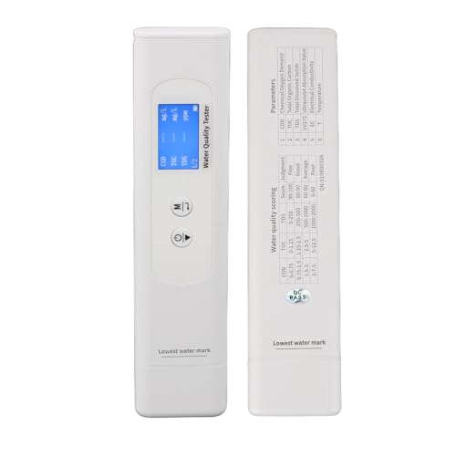 6 in 1 Wasserqualitätsprüfgerät, TDS Cod Toc Uv275 Ec Temp Meter, Digitaler Wassertester für Heimtrinkwasser, Hydrokultur, Aquarien, Leitungswasser